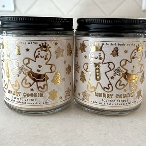 TWO BRAND NEW bath and body works single wick merry cookie candles!
